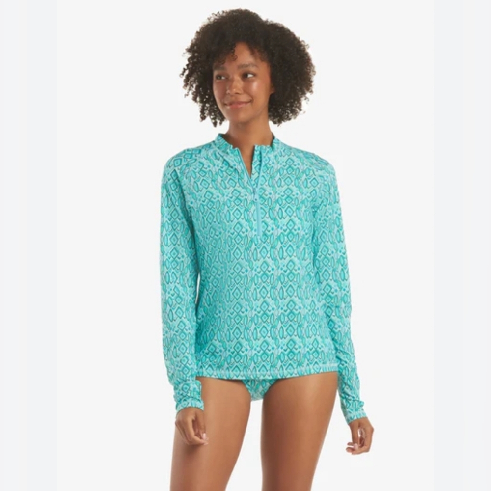 HELEN JON Sz XS Beach Break Rash Guard Upf 50+ $144 Swim Shirt Used